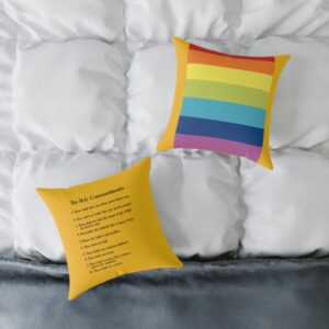 "The Holy Commandments" Rainbow Pillow