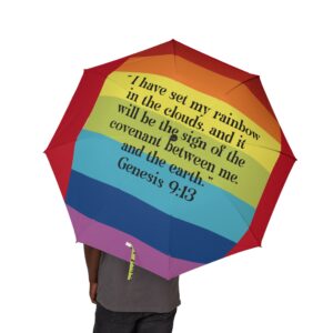"Genesis 9:13 Verse Rainbow" Umbrella